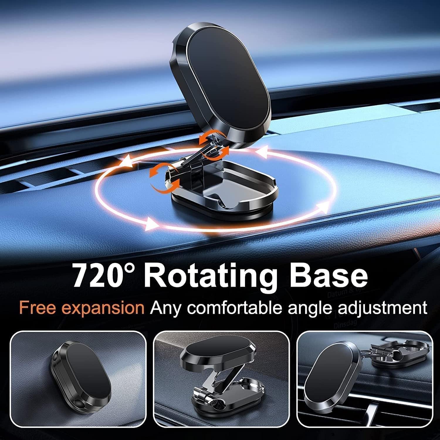 Giftock Mobile Holder for Car Stand Magnetic Phone Mount for Car Phone Holder Mount [Stronger 6X Magnets] 360°Rotation Universal Dashboard Phone Holder Magnetic Car Mount for All Phones