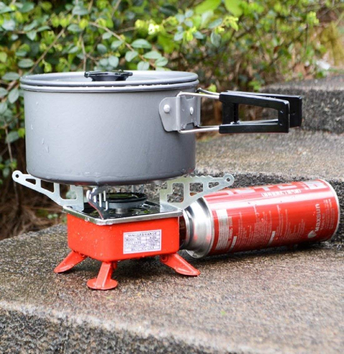 Giftock Portable Gas Stove And Picnic Butane Gas Burner For Outdoor Camping, Hiking, Travelling, To Cooking The Food | Stainless Steel Cylinder, Folding Furnace, Camping Equipment, Gastove With Pouch