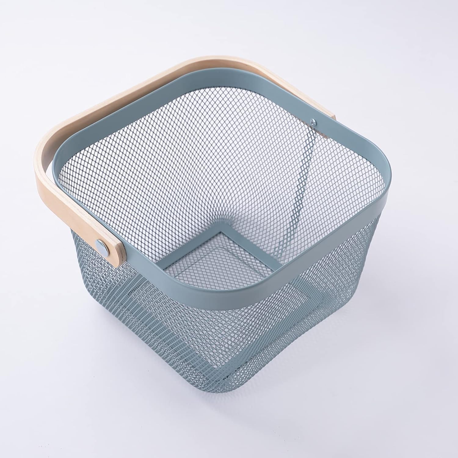Giftock Metal Wire Basket With Handle|Storage Basket Fot Fruits, Books|Mesh Open Storage Bin|Storage Organizer