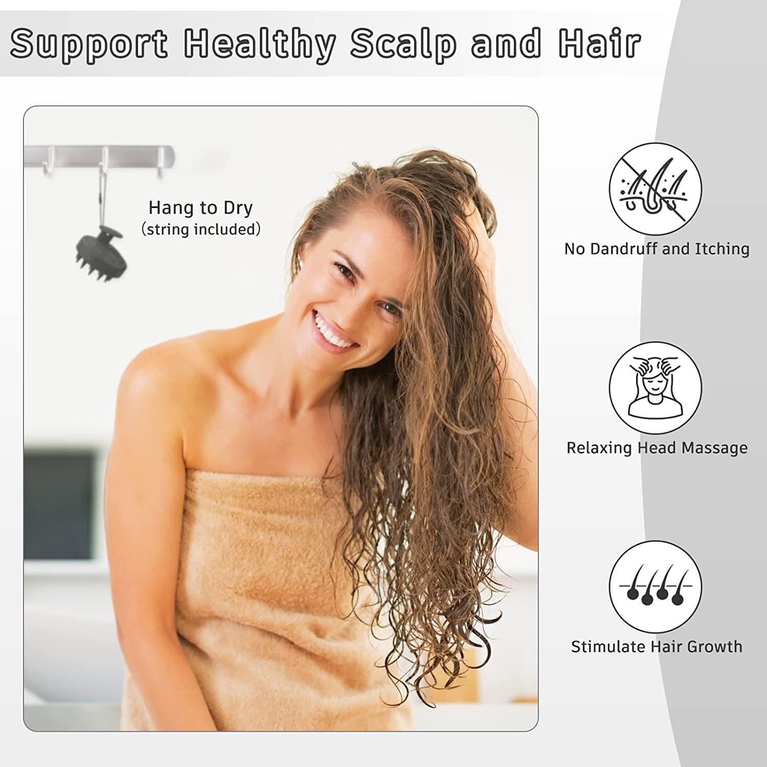 EPISKEY® Scalp Massager Shampoo Brush, Scalp Massage Shampoo Brush Shower Head Scrubber Scalp Brush (BLUE-35)