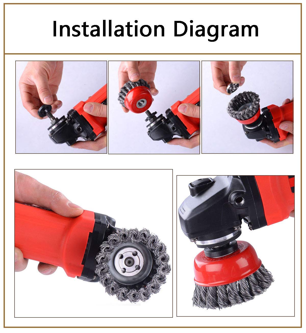 Giftock Wire Wheel Cup Brush Twisted Cup Brush for Removing Rust, Paint, Polishing