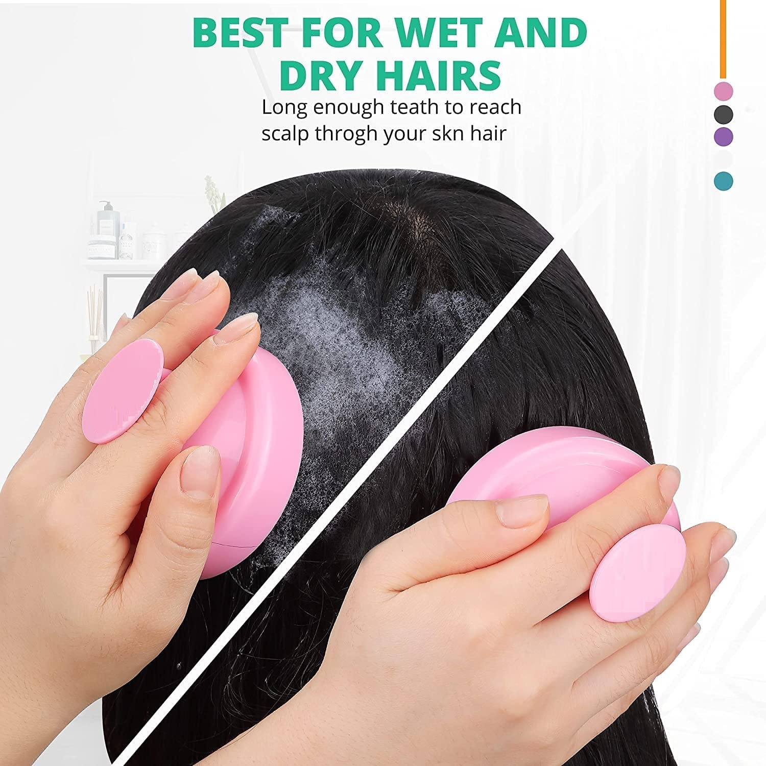 EPISKEY® Scalp Massager Shampoo Brush, Scalp Massage Shampoo Brush Shower Head Scrubber Scalp Brush (BLUE-35)