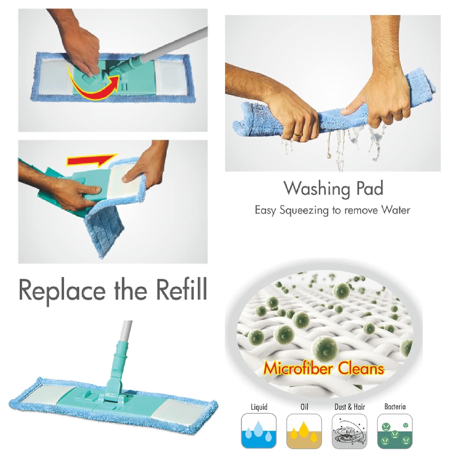 Giftock By Milton Microfiber Flat Mopwet & Dry Cleaning