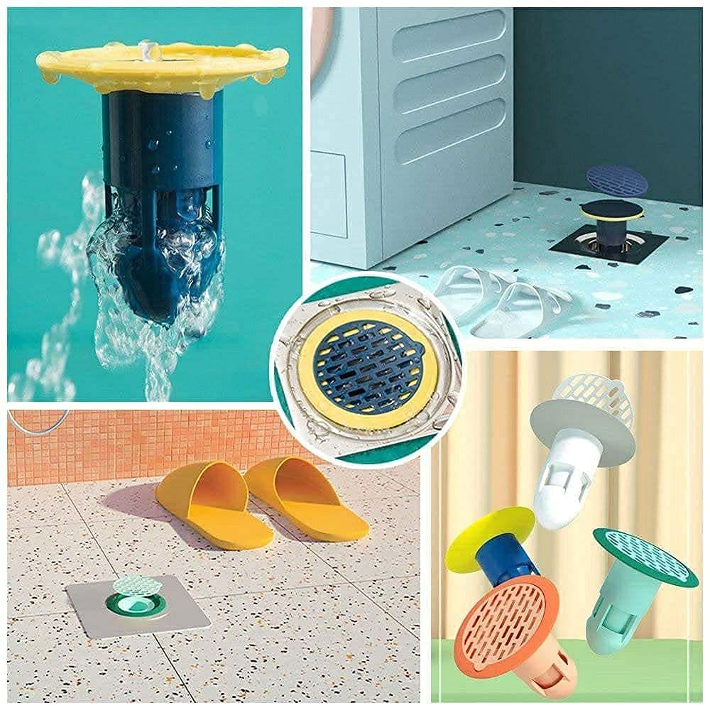 Giftock New 360° Deodorant Floor Drain, Household Bath Shower Hair Catcher Stopper Kitchen Sink Filter Drain (Set of 1).