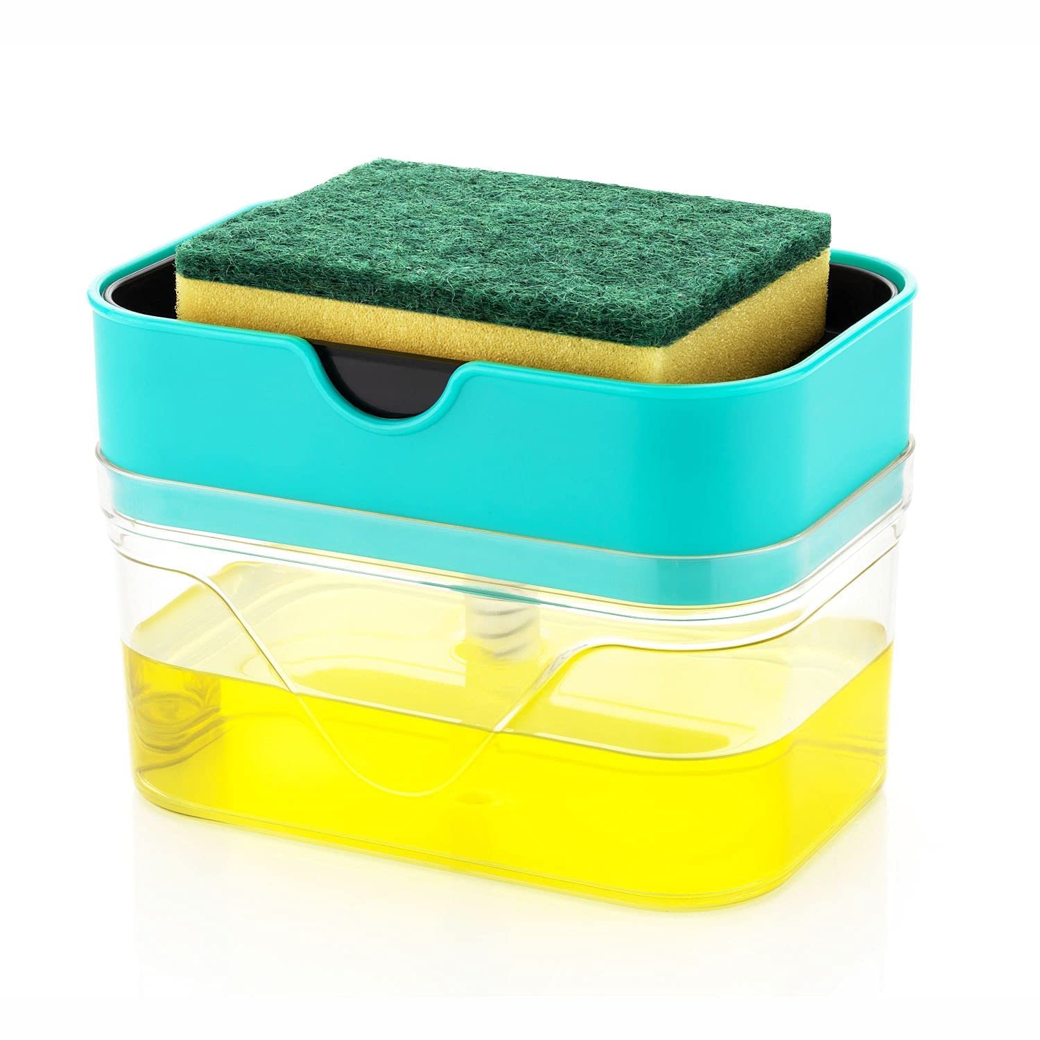 Giftock Tar Brush Dish Cleaning Brush with Liquid Dispensar Palm Dishes Pot, pan, Sink scrubbing Household soap Dispenser for Tool Dispensing wash Kitchen Utensils Scrubber Multipurpose in Home