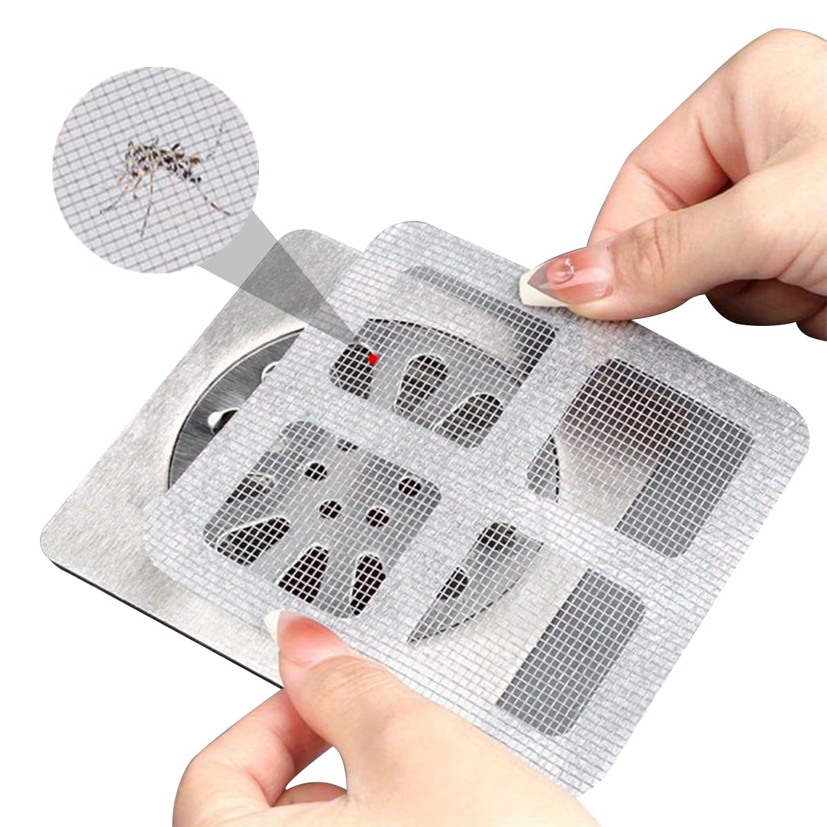 Giftock 20Pack Disposable Shower Drain Hair Catcher, Drain Hair Catcher Waterproof Mesh Stickers for Bathroom Accessories, Apartment Essentials for Kitchen, Sink, Bathtub (4" X 4")