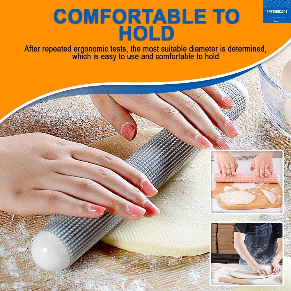 Giftock Kitchen Plastic Rolling Pin Dough Roller Household Non-Stick Exhaust Rolling Pin Smooth and Beautiful Embossed Design for Home for Kitchen (1Pcs) (Multicolor)