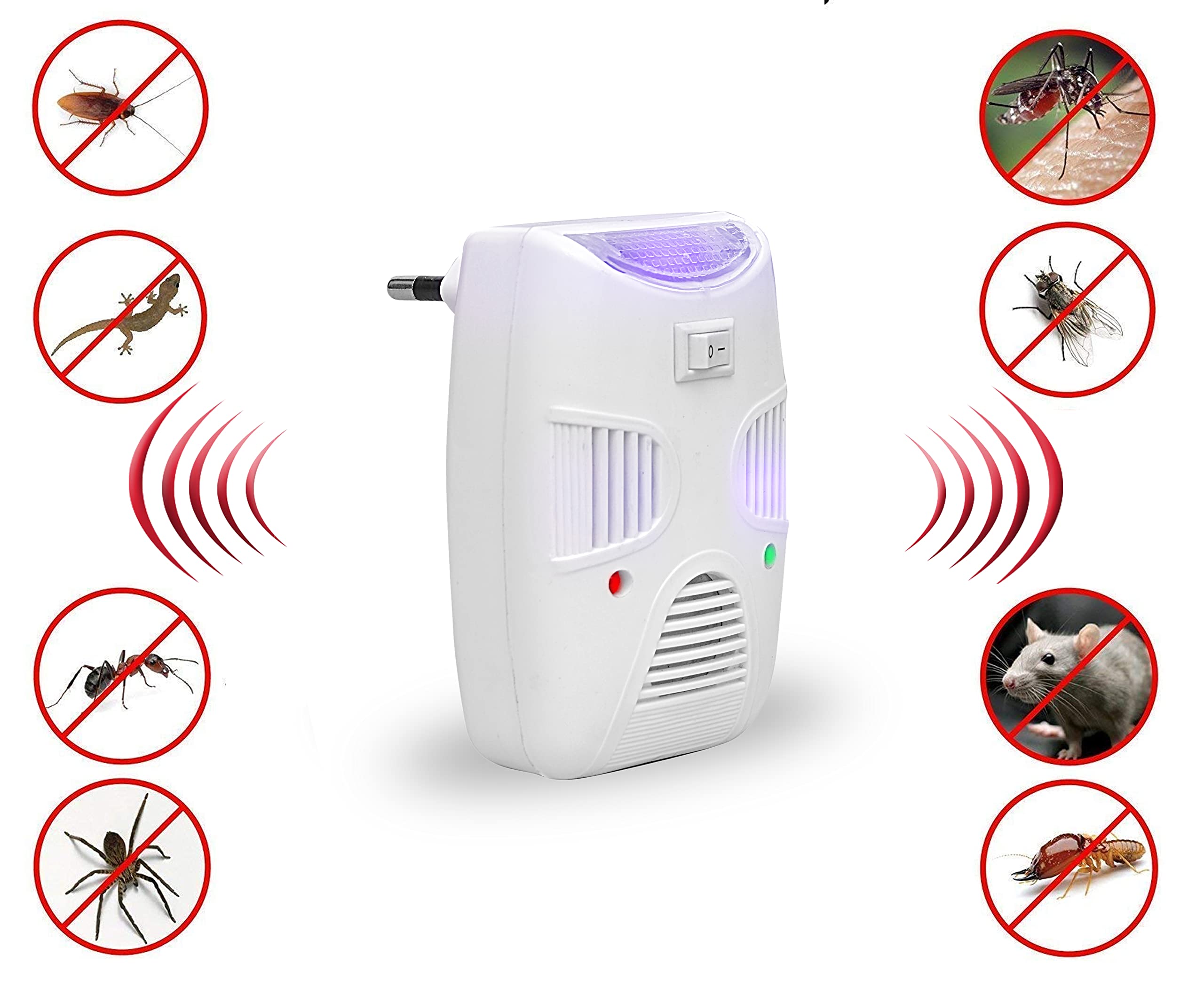 GiftockPEST REJECT Ultrasonic Pest Repeller to Repel Rats, Cockroach, Mosquito, Home Pest and Rodent Repelling Aid for Mosquito, Cockroaches, Ants Spider Insect Pest Control Electric Pest Repelling (White)