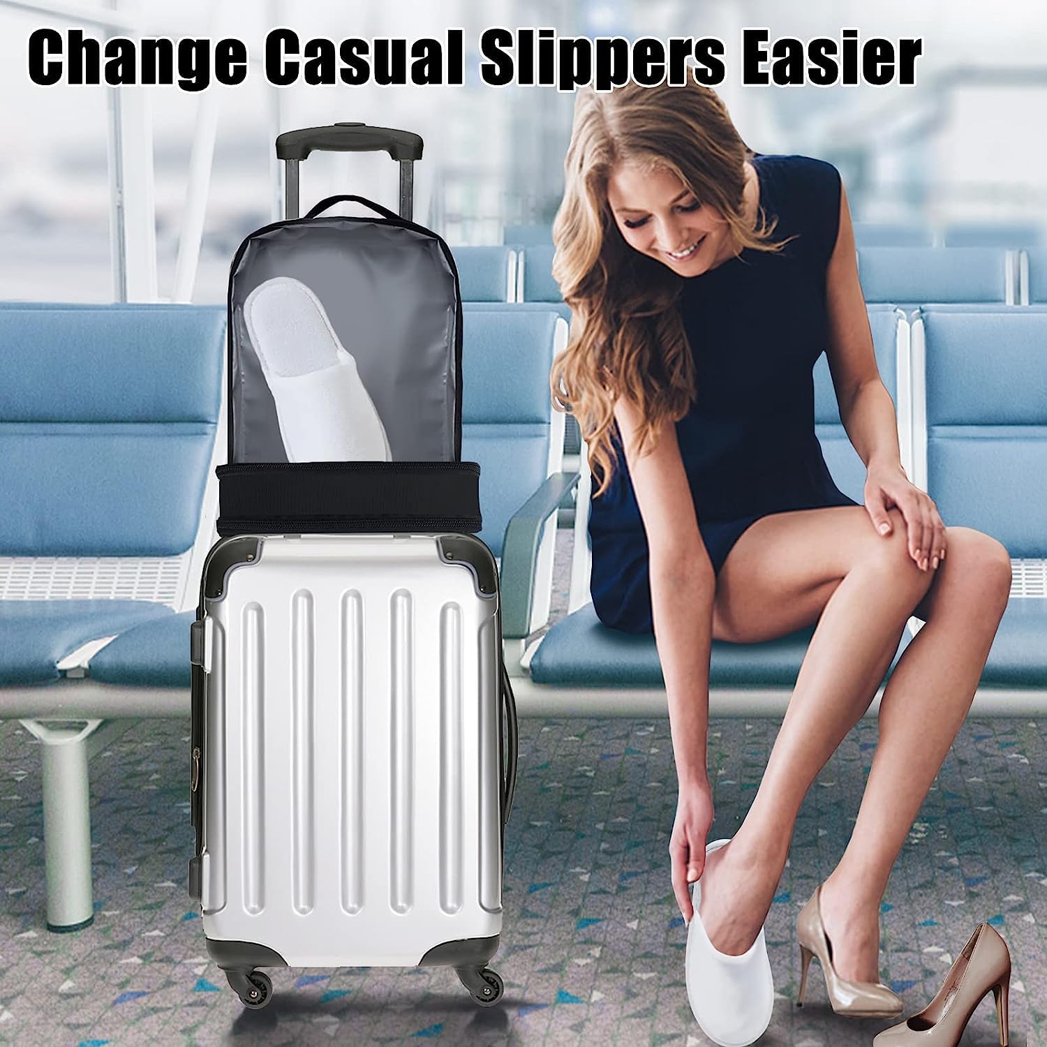 Giftock Compact Shoe Bag/Organizer/Pouch | Protect 3 Pairs of Shoes | Perfect for Travel and Daily Storage (Black)
