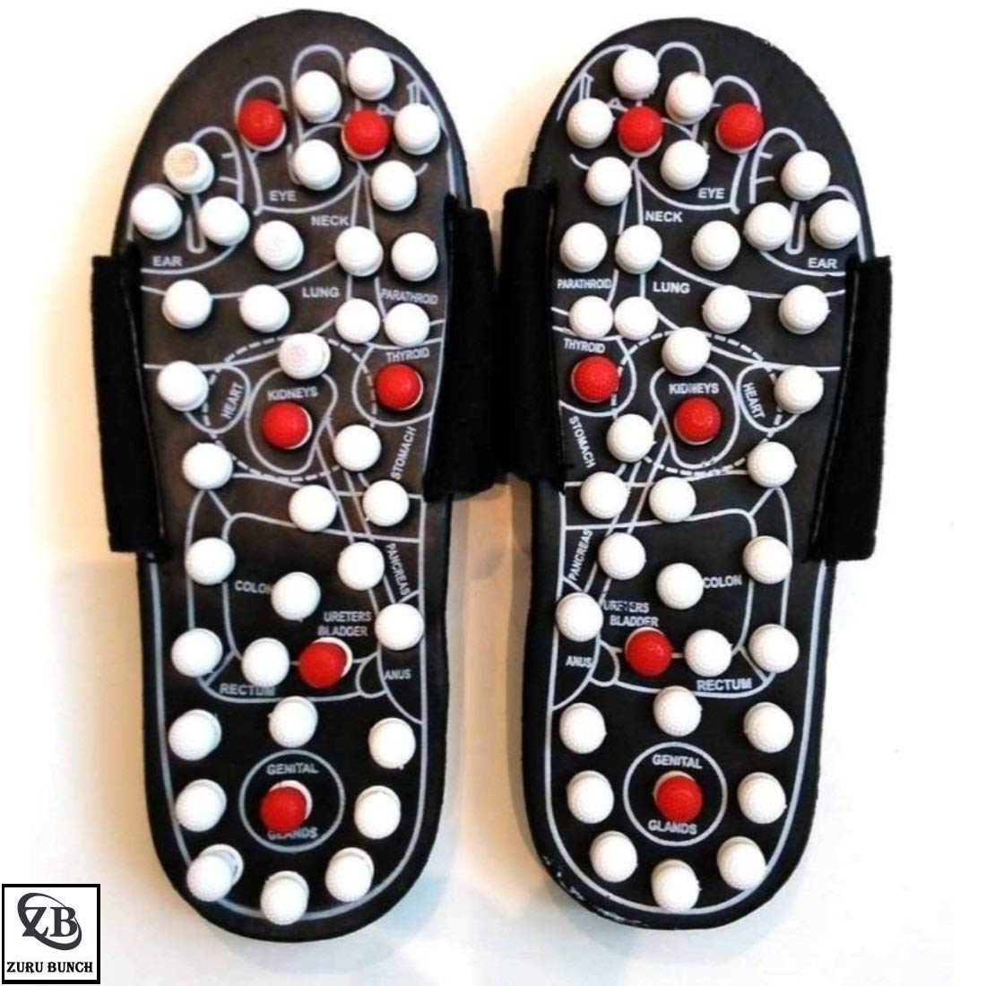 Giftock Spring Acupressure Magnetic Therapy Sandals |Yoga Paduka Acupressure Foot Relaxer| Foot Massager Slipper| Rotating Acupressure Foot Slippers for Men & Women (6 UK)