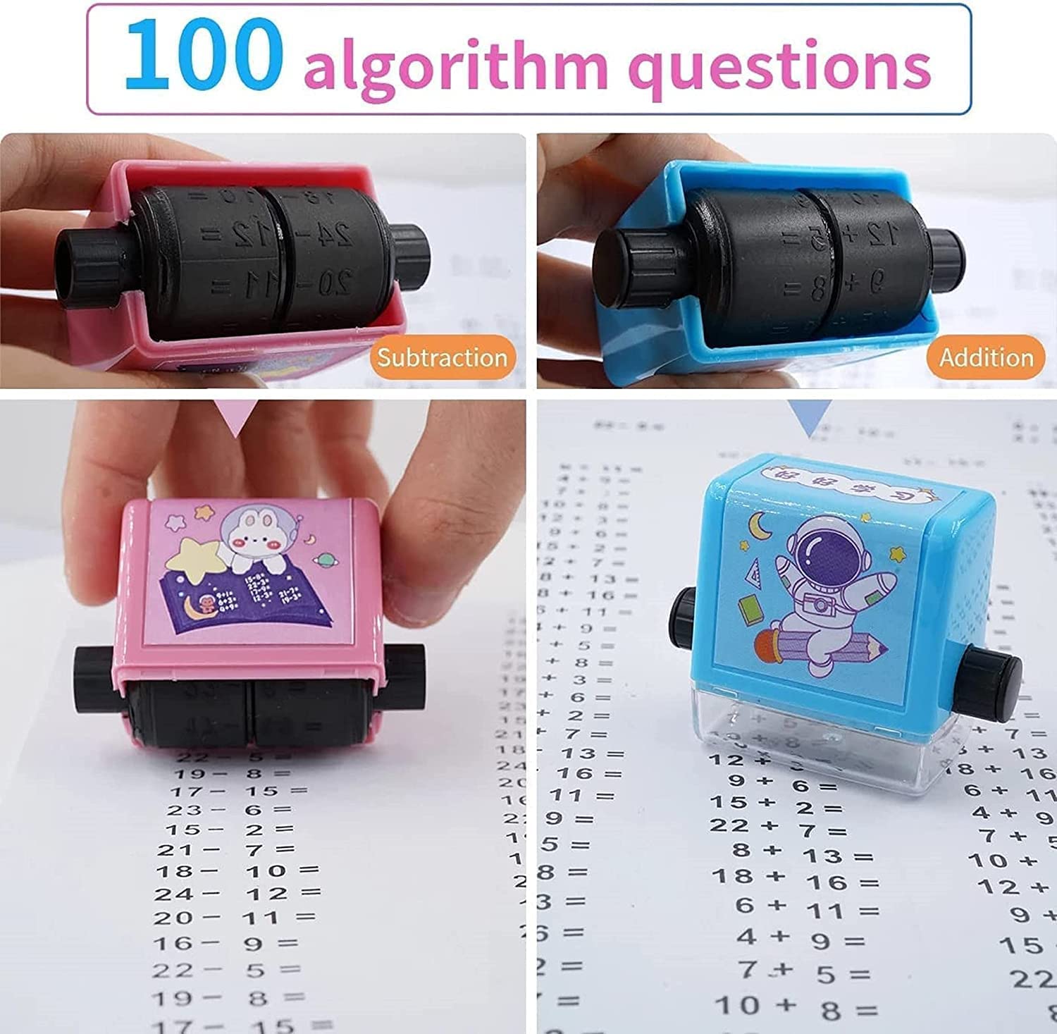 Giftock Smart Number Rolling Maths Stamps for Kids, Multiplication Maths Roller Stamp, Smart Math Roller 100 Learning Toy for Preschool, Stamp Art for Kids (Pack of 1- Multicolor)(Multiplication)