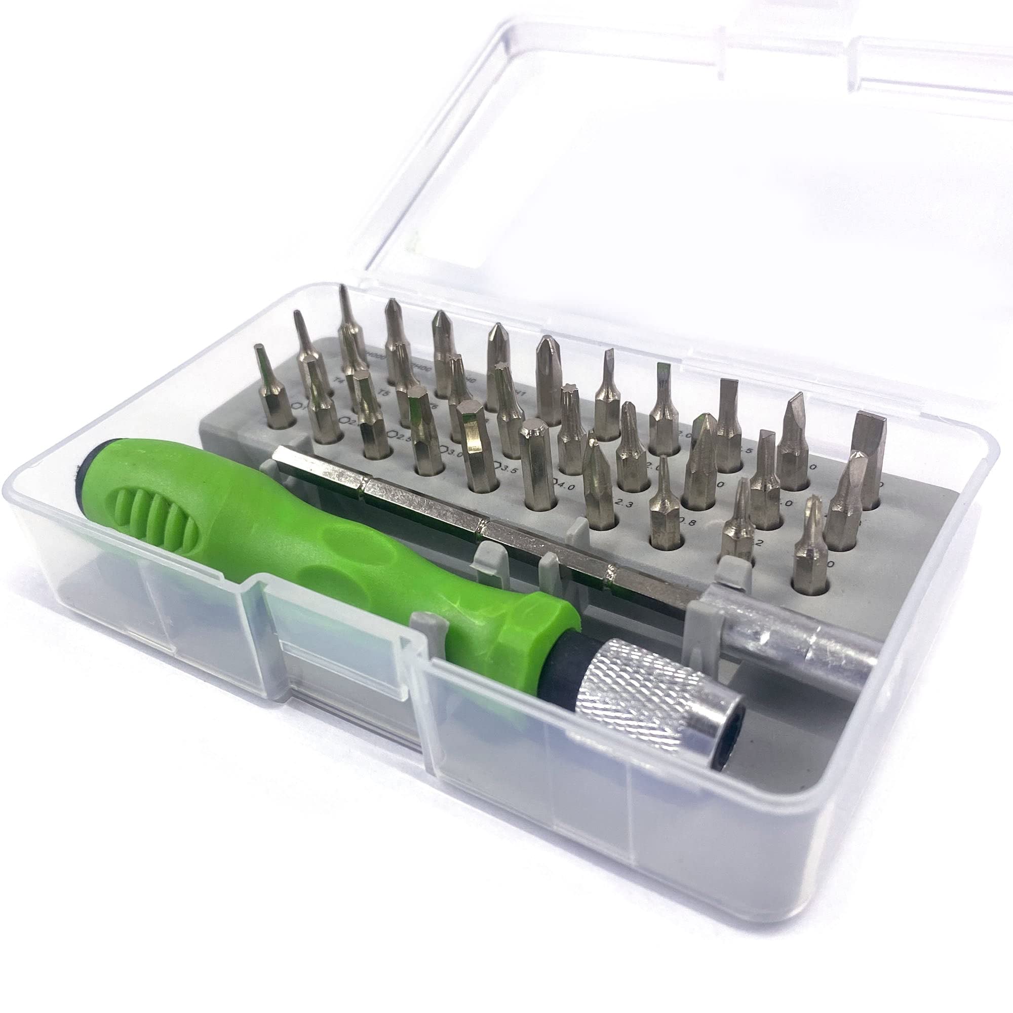 Giftock 32 in 1 Mini Screwdriver Tool Set Kit with Magnetic Flexible Extension Rod, Precision Bits screw driver, computer, mobile repairing tool kit, watch repairing, laptop screwdriver set, Multicolor