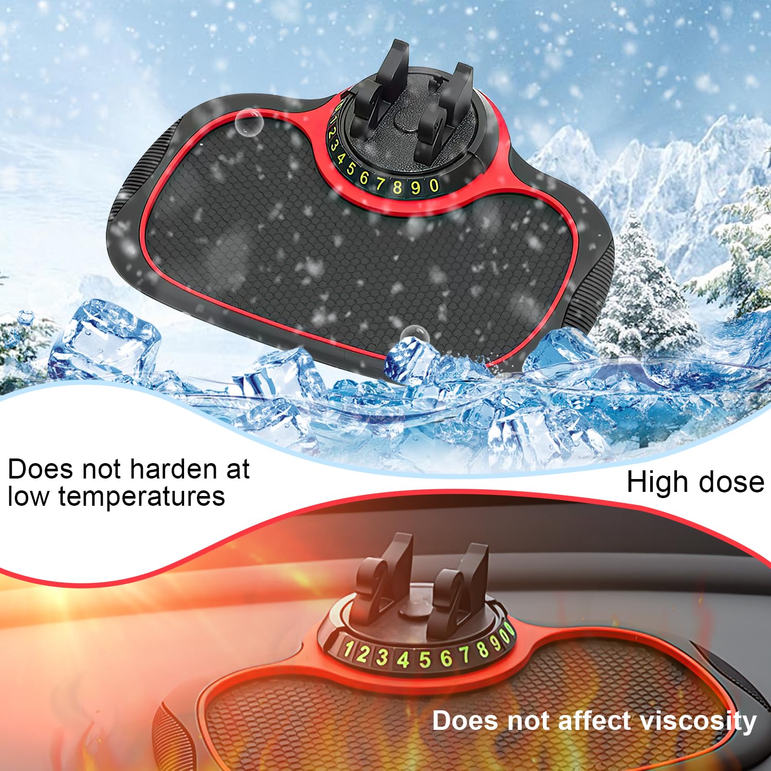 Giftock Multifunction Car Anti-Slip Mat Auto Phone Holder, Car Phone Mount Silicone Car Pad Mat, Rotatable Anti Skid Car Dashboard Sticky Pad,Universal Phone Holder for Phones, Keys, Gadgets (1 PC)