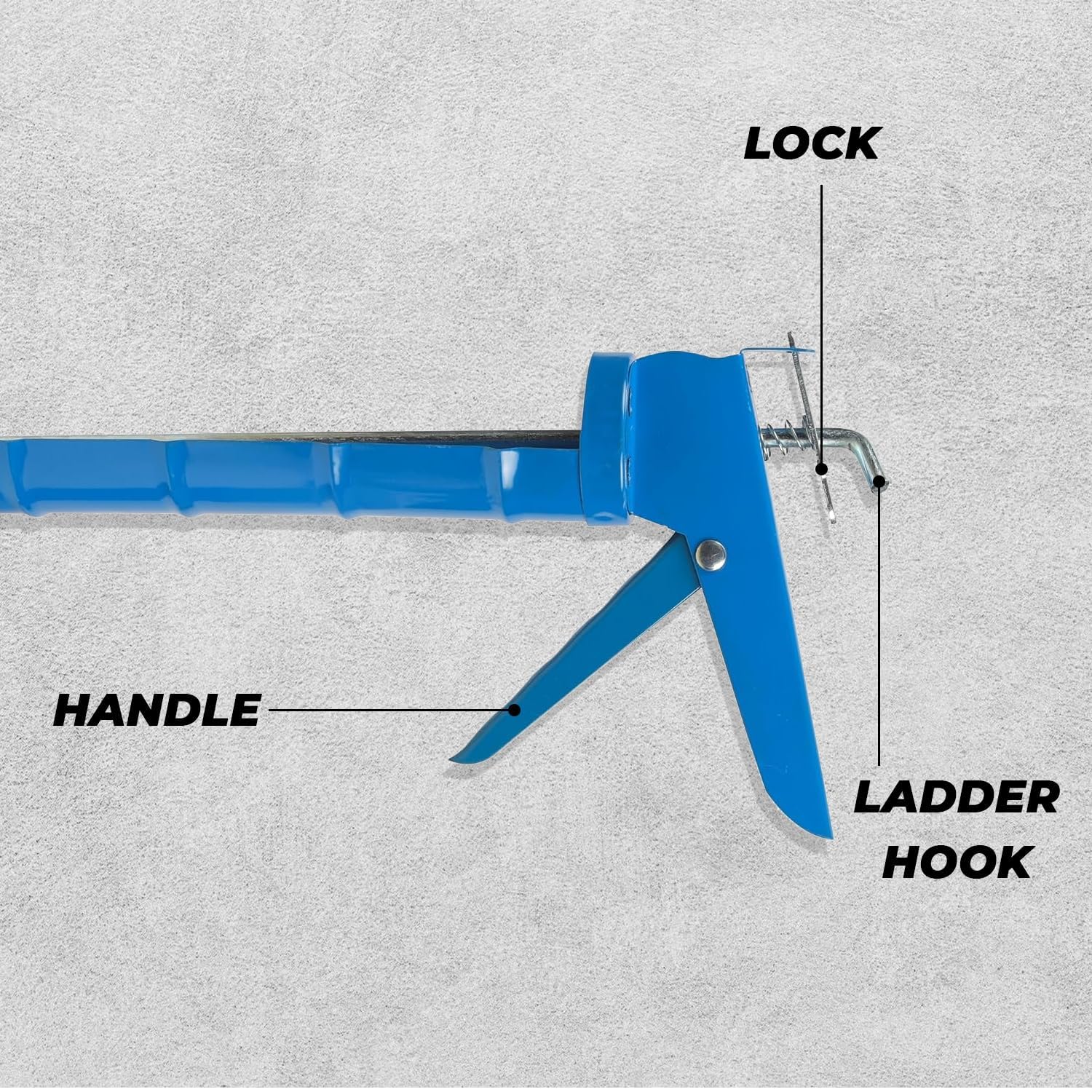 Giftock Hand Caulking Gun, Heavy Duty Silicone Glue Gun | Steel Half-Open Sealant Gun (13 Inch, Blue)