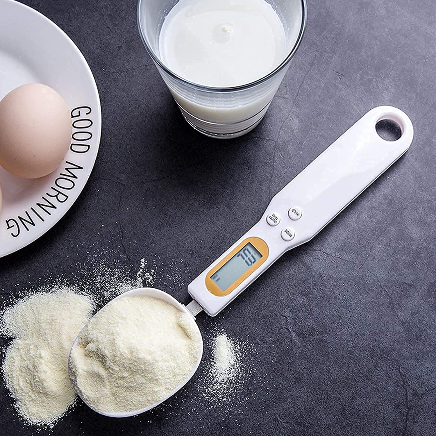 Giftock Measuring Spoons Electronic Kitchen Digital Food Spoon Scales Accurate Weighing Teaspoon Scale in Grams Oz with LCD Display for Baking Cooking Cake Coffee Flour Medicine 500g/0.1g