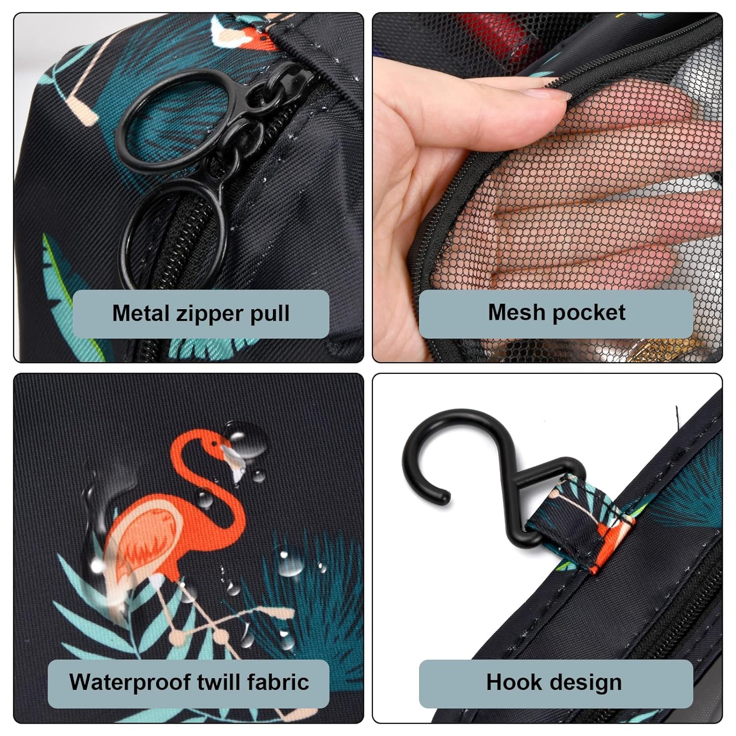 Giftock Cosmetic Hanging Toiletry Bag for Men Women Travel Organizer Accessory Waterproof Nylon Makeup Shaving Kit Pouch Bag for Men Women