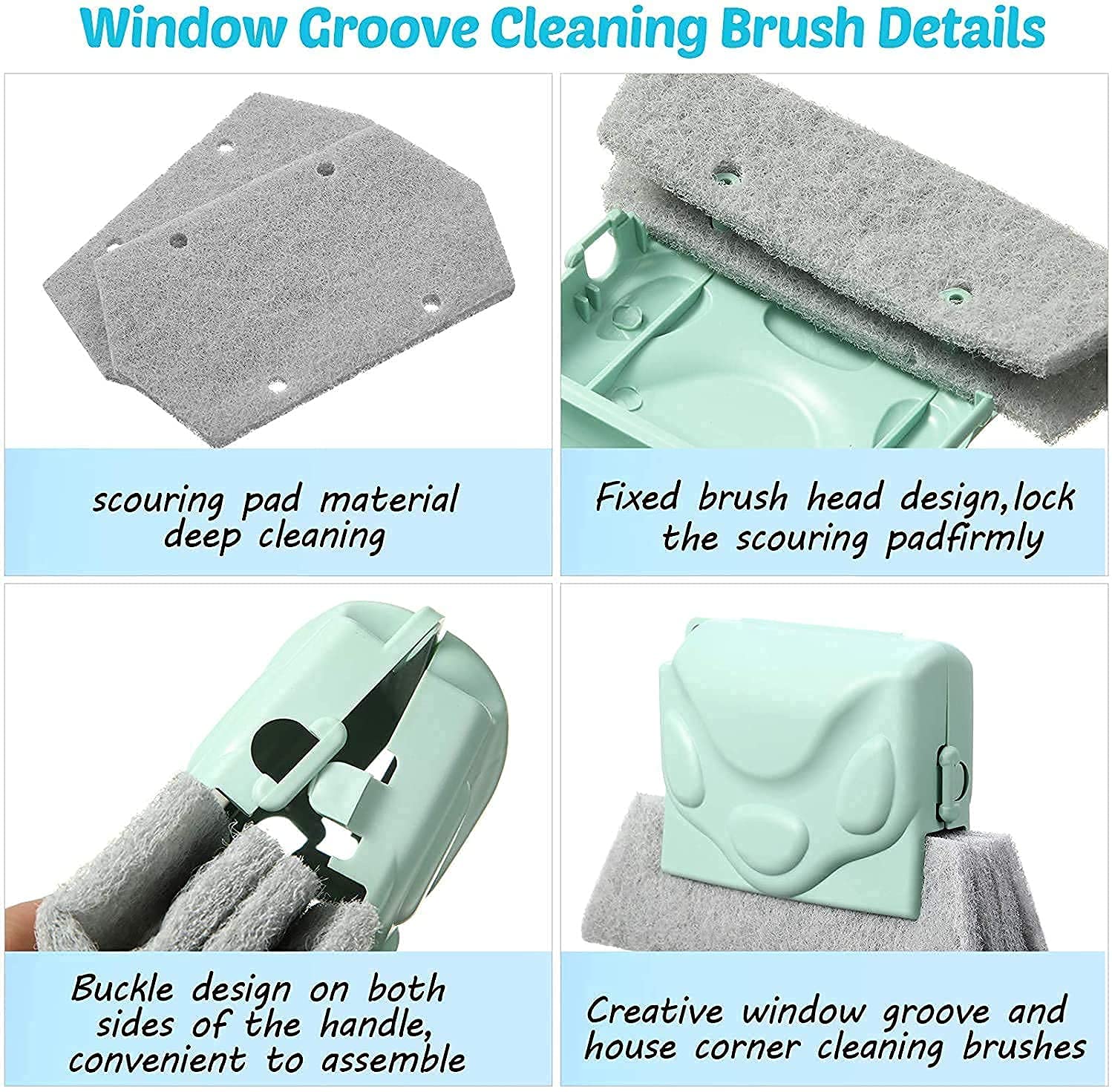 Giftock Double Combo Of Window Groove Frame Cleaning Brush& Dust Cleaning Brush For Window Slot Keyboard With Mini Dustpan Door Track Cleaning Tool For All Corners Edges Gaps( Multicolour) pack of 2