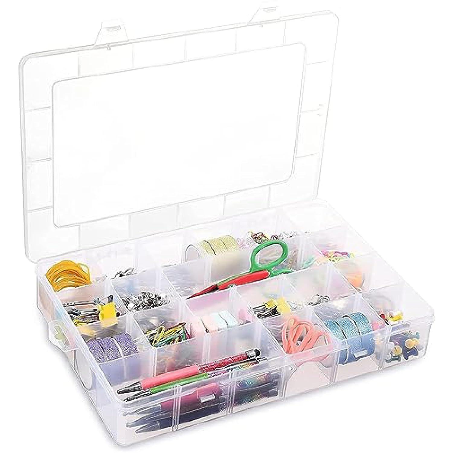 Giftock Sr 36 Grid Cells Multipurpose Clear Transparent Plastic Storage Box With Removable Dividers Jewelry Box Organizer Storage Container