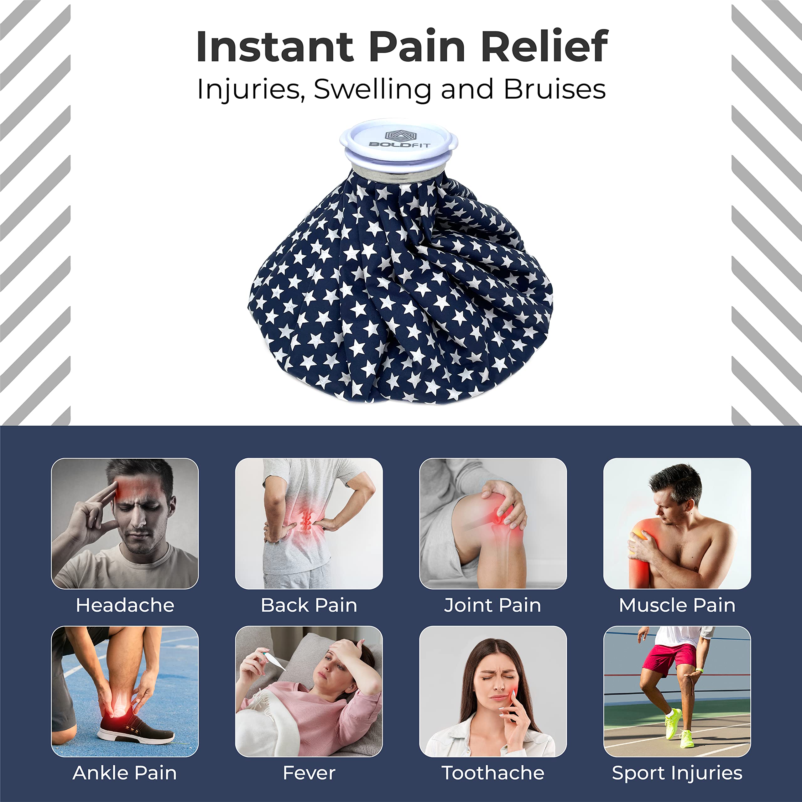 Giftock Ice bag for Pain Relief Cold - Ice Pack Bag for Pain Relief - Cold Water Bag for Pain Relief, Injuries, and Cold Therapy (9 Inch)