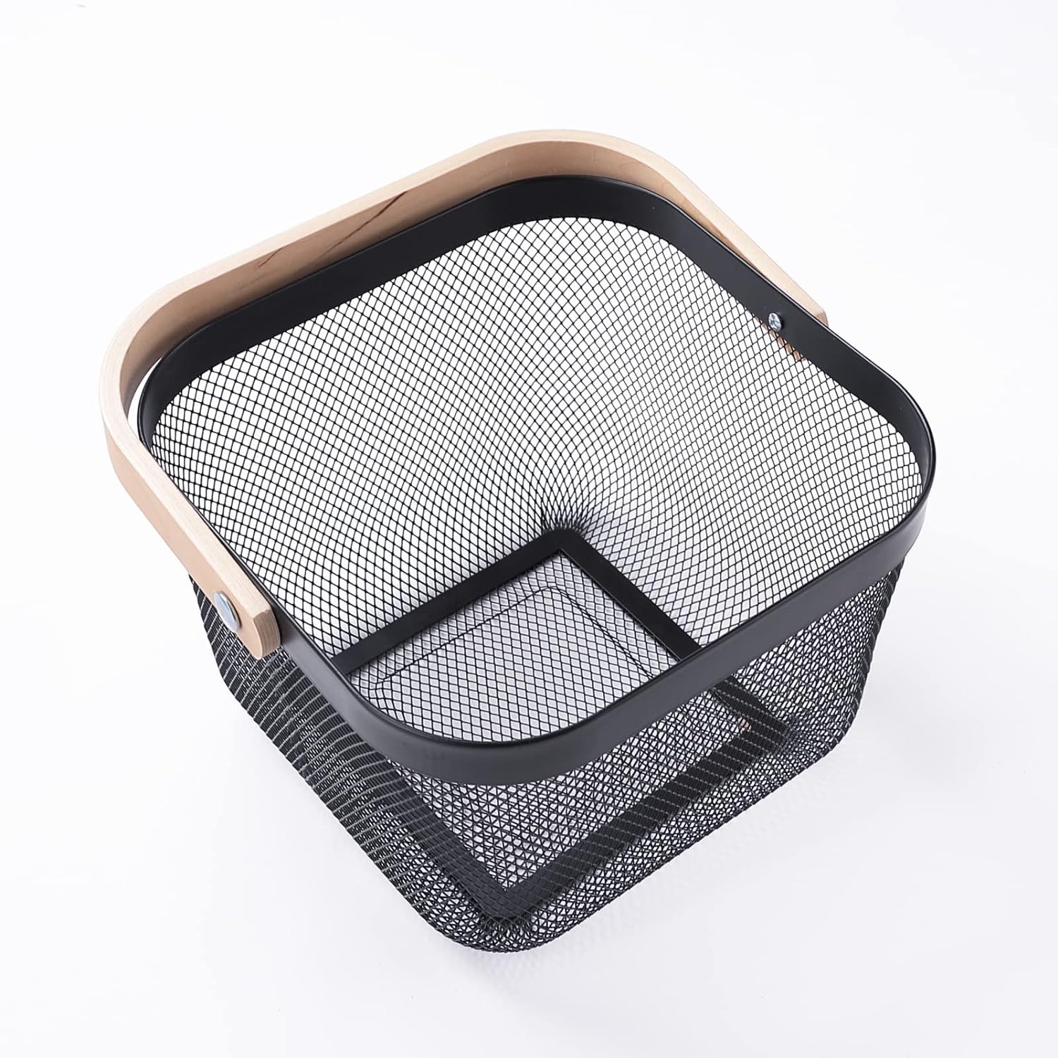 Giftock Metal Wire Basket With Handle|Storage Basket Fot Fruits, Books|Mesh Open Storage Bin|Storage Organizer