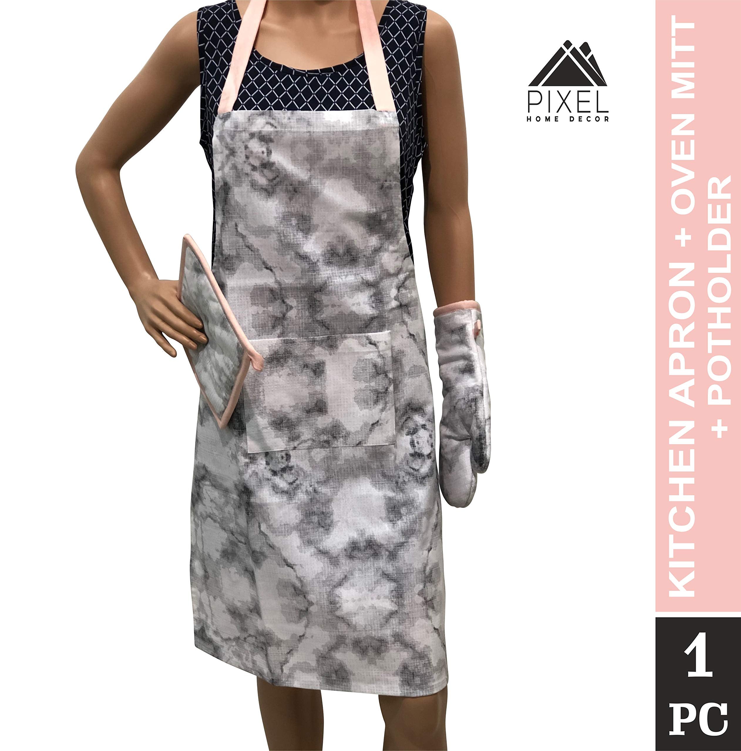 Giftock Printed Cotton Oven Mitten with Pot Holder (Multi)