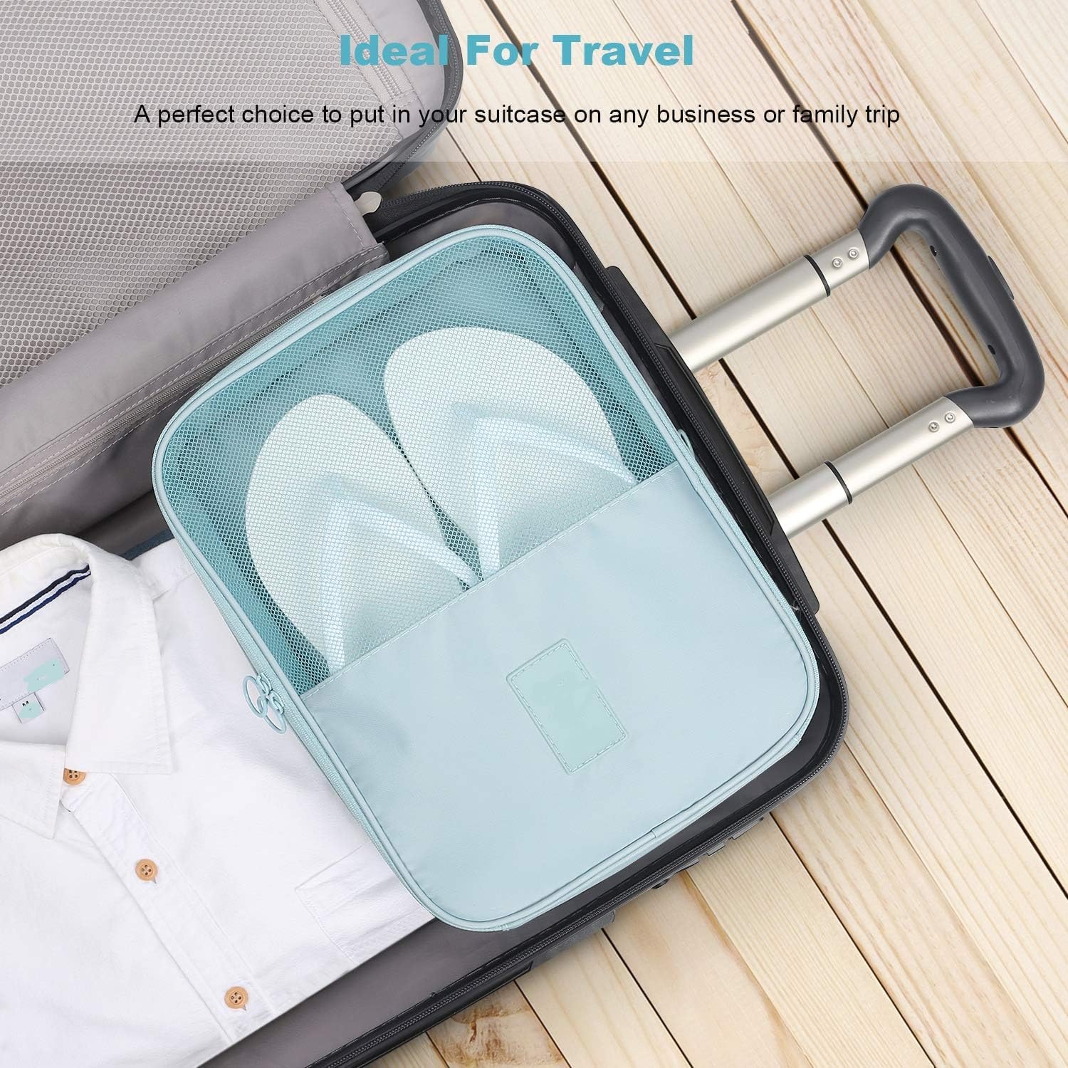 Giftock Compact Shoe Bag/Organizer/Pouch | Protect 3 Pairs of Shoes | Perfect for Travel and Daily Storage (Black)