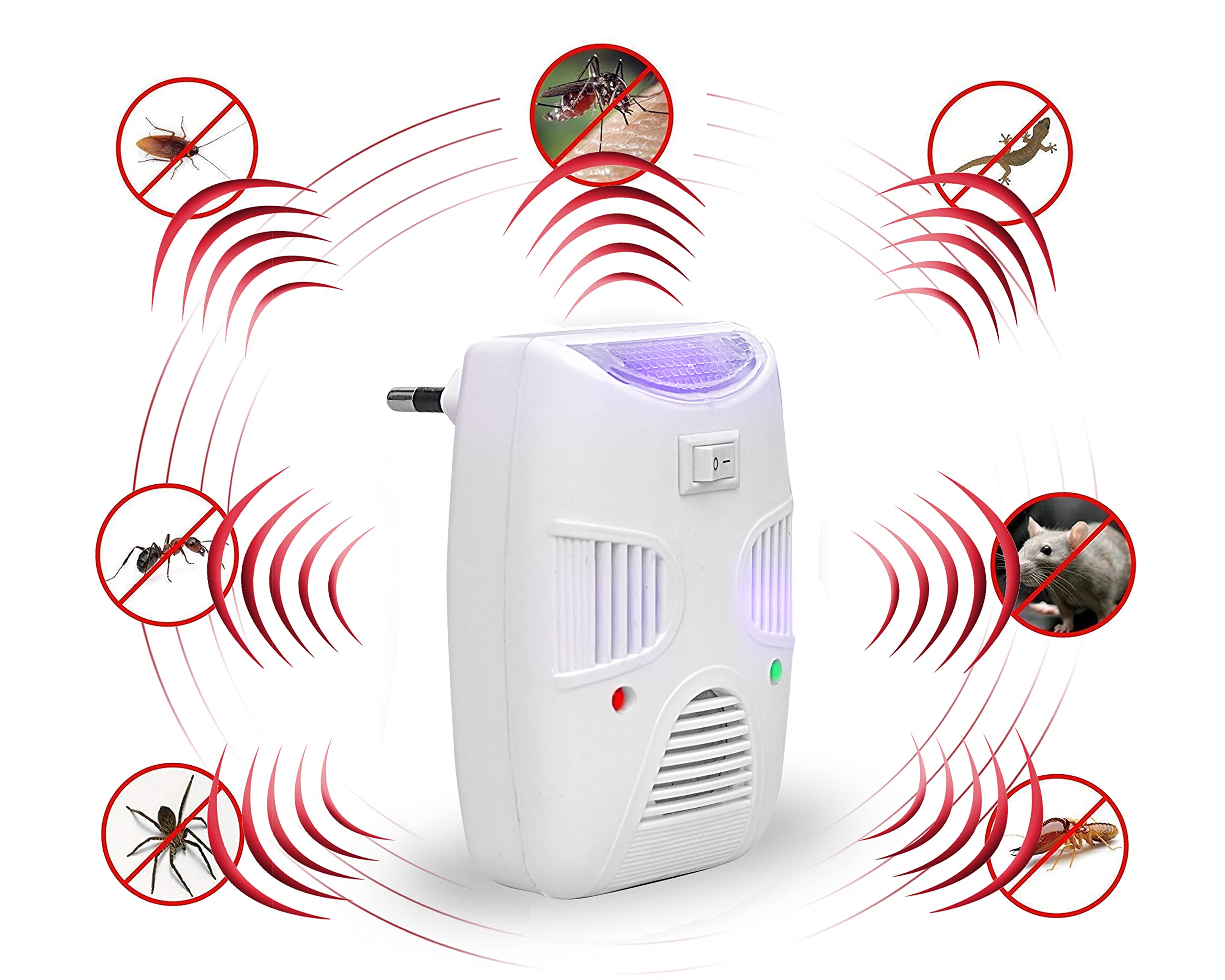 GiftockPEST REJECT Ultrasonic Pest Repeller to Repel Rats, Cockroach, Mosquito, Home Pest and Rodent Repelling Aid for Mosquito, Cockroaches, Ants Spider Insect Pest Control Electric Pest Repelling (White)