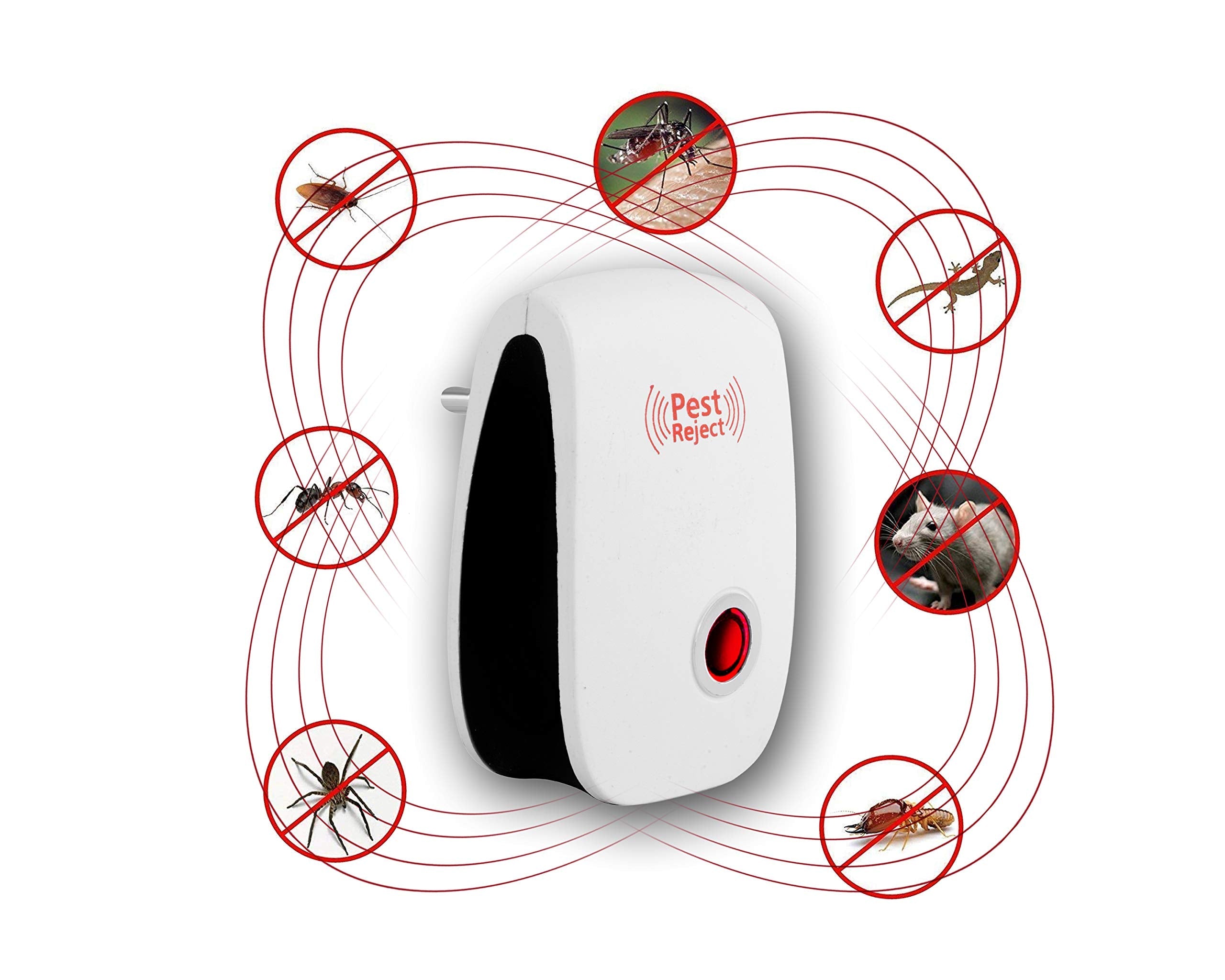 GiftockPEST REJECT Ultrasonic Pest Repeller to Repel Rats, Cockroach, Mosquito, Home Pest and Rodent Repelling Aid for Mosquito, Cockroaches, Ants Spider Insect Pest Control Electric Pest Repelling (White)