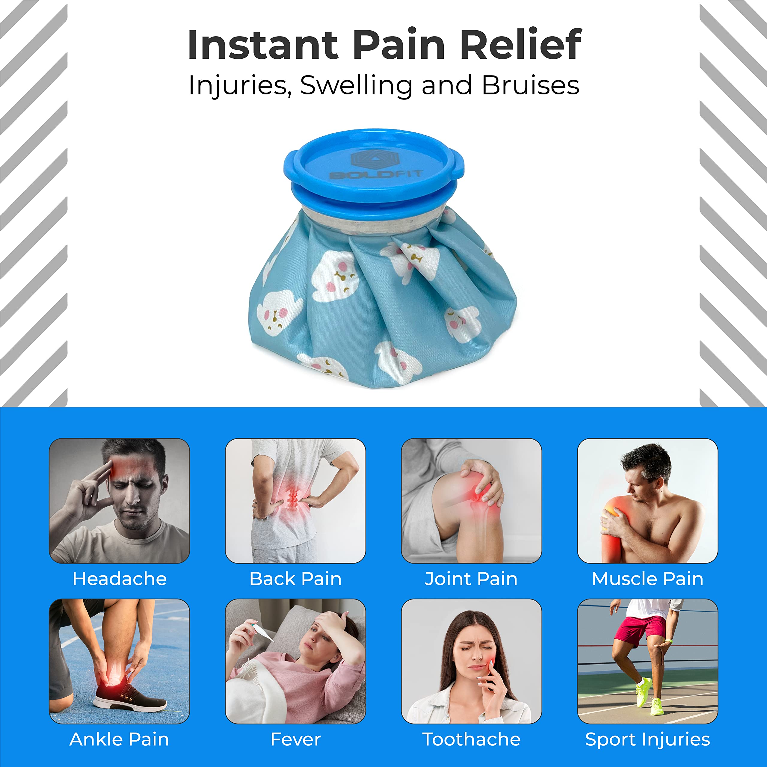 Giftock Ice bag for Pain Relief Cold - Ice Pack Bag for Pain Relief - Cold Water Bag for Pain Relief, Injuries, and Cold Therapy (9 Inch)