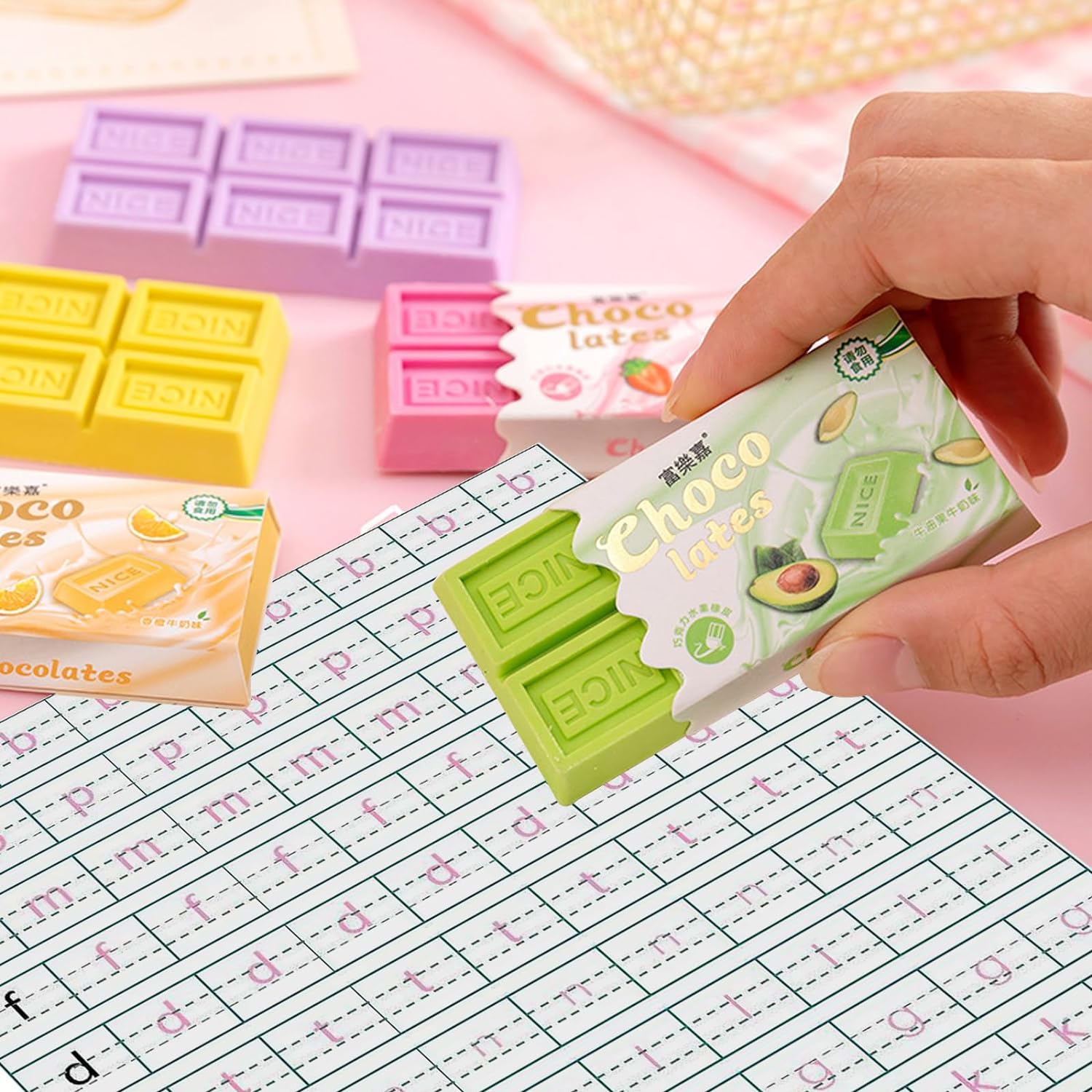 Giftock Chocolate Eraser Food Erasers for Gift School Supplies 6 Pcs