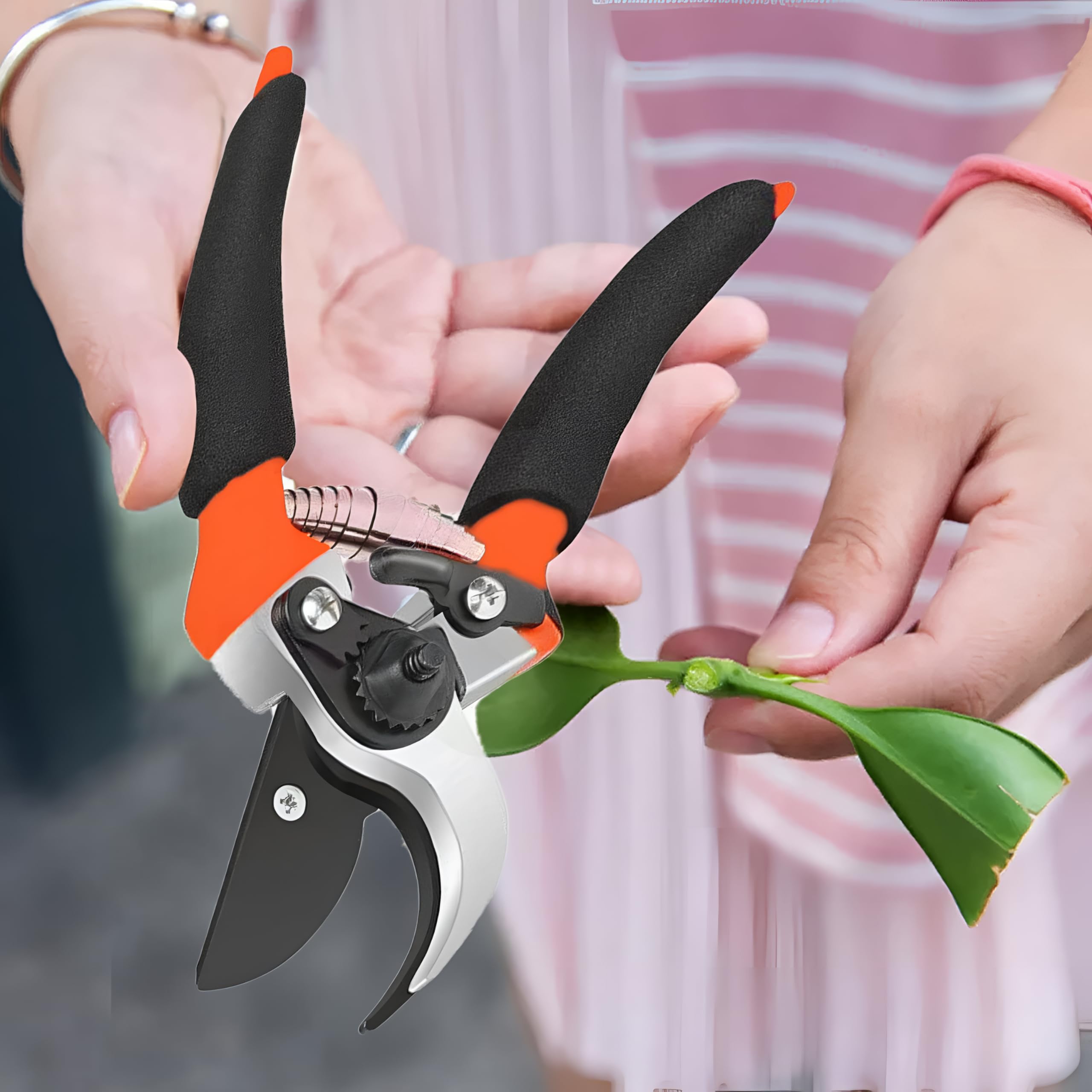 Giftock Heavy Duty Plant Cutter For Home Garden | Grip-Handle Flower Sharp Cutter | 8 Inch Garden Bypass Pruning Shears | Pruners Scissor with Safety Lock | Garden Scissors For Home Gardening