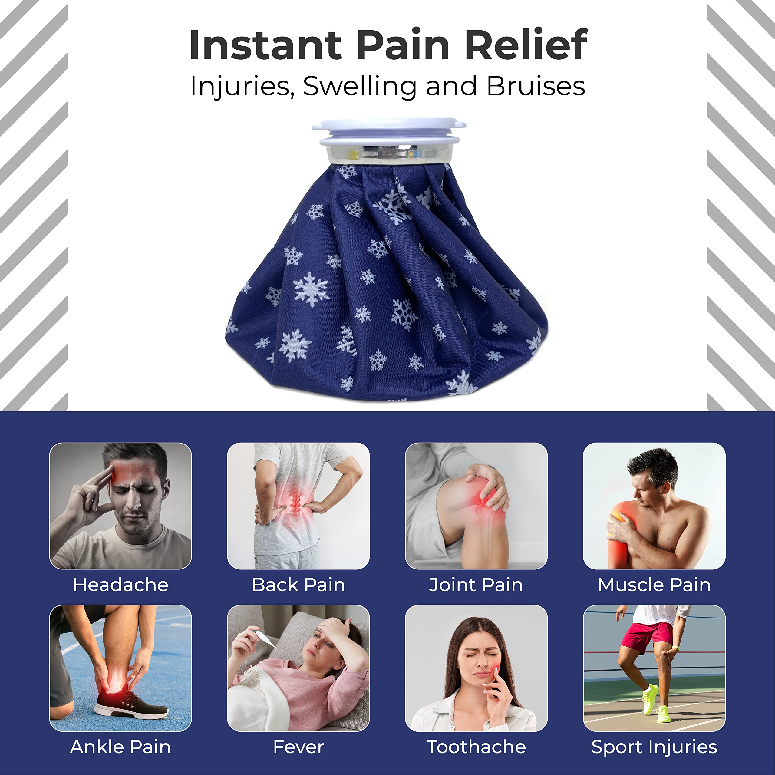 Giftock Ice bag for Pain Relief Cold - Ice Pack Bag for Pain Relief - Cold Water Bag for Pain Relief, Injuries, and Cold Therapy (9 Inch)