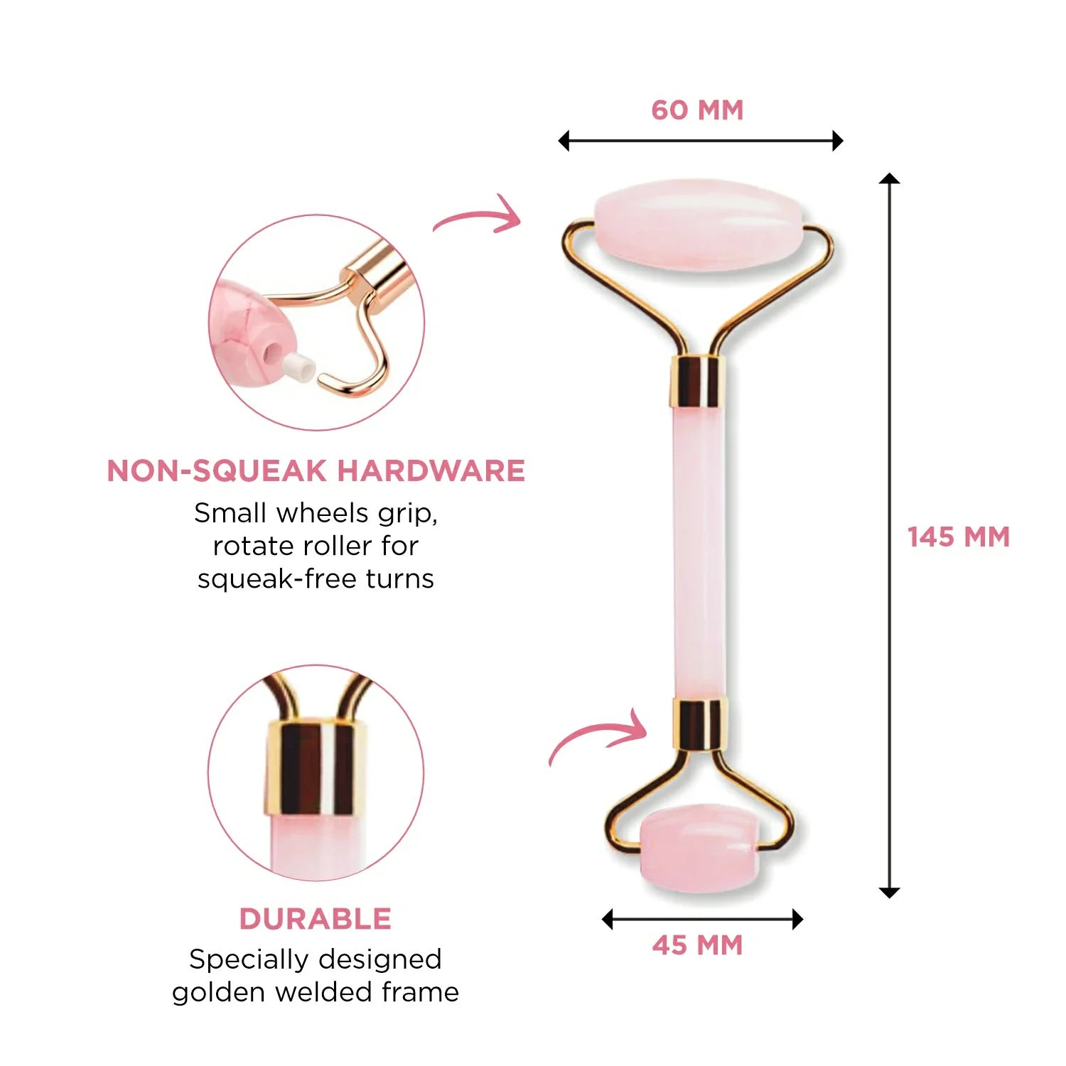 Rose Quartz Roller For Face – Anti-Aging And Anti-Wrinkle Tool