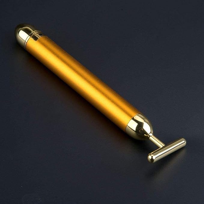24k Gold Energy Beauty Bar Electric Vibration Facial Massage Roller