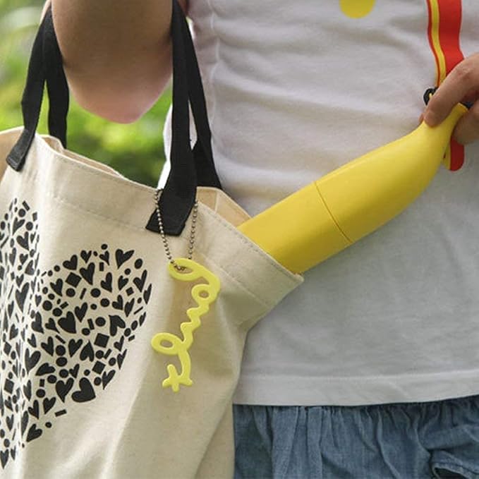 Yellow Stylish Banana Shaped Mini Foldable Umbrella for Women (Pack of 1)