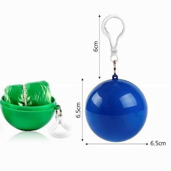 Ball Shape Disposable Raincoat Adults Hood Poncho Ball Rain Coat Waterproof  (Set Of 5)