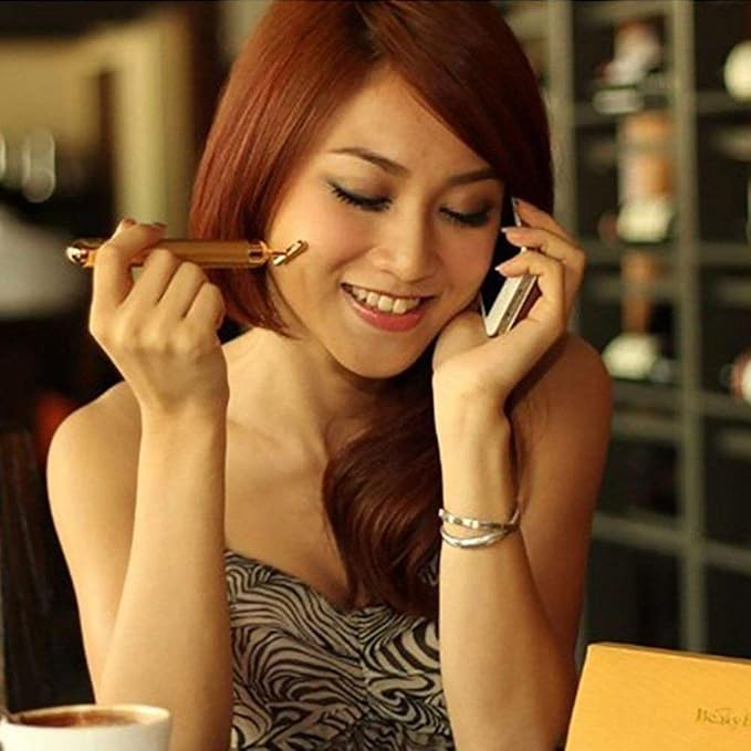 24k Gold Energy Beauty Bar Electric Vibration Facial Massage Roller