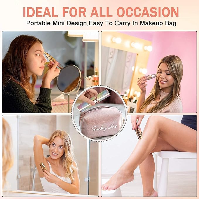 Eyebrow Trimmer, 2 in 1 Rechargeable Facial Hair Remover with Replaceable Heads