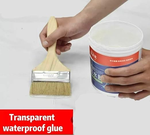 Transparent Waterproof Glue 300g with Brush, Leakage Protection Outdoor Bathroom Wall Tile Window Roof, Anti-Leakage Agent, sealant glue, Roof Sealant Waterproof Gel (Pack of 1)