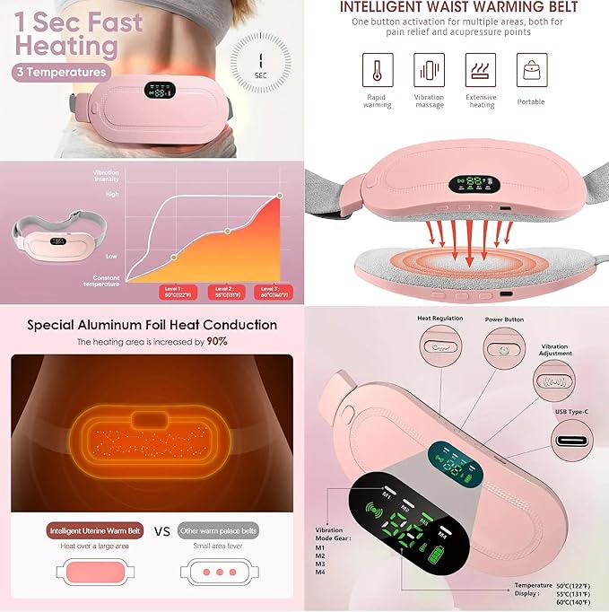 Period Cramp Relief Massager With Heating Pad For Back Pain|Cramp free- Period Cramp Relief Heater & Massager
