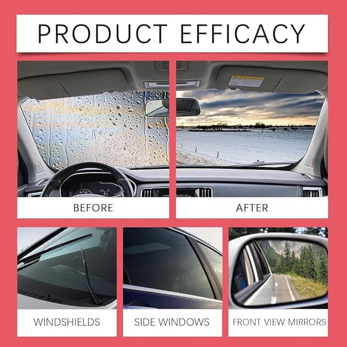 Car Glass Oil Film Cleaning Brush, Automotive Glass Cleaning Tool with Hydrophobic Coating Cleaner