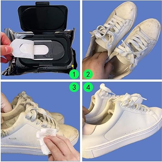 Shoe Cleaner Wipes Portable Sneakers Cleaner Shoe Wipes Quickly Remove Dirt & Stains, Cleaning Kit for Most Footwear