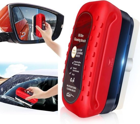 Car Glass Oil Film Cleaning Brush, Automotive Glass Cleaning Tool with Hydrophobic Coating Cleaner