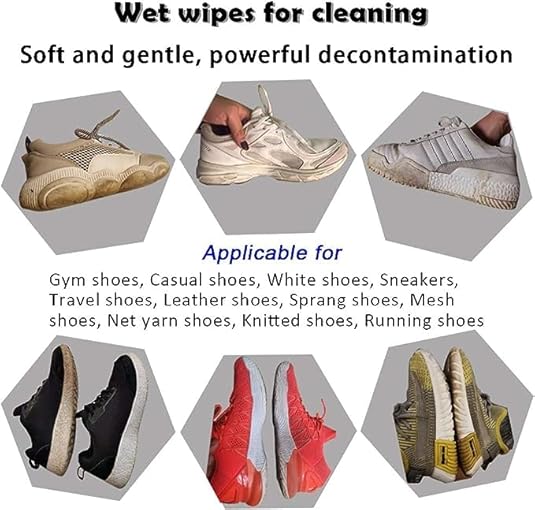 Shoe Cleaner Wipes Portable Sneakers Cleaner Shoe Wipes Quickly Remove Dirt & Stains, Cleaning Kit for Most Footwear