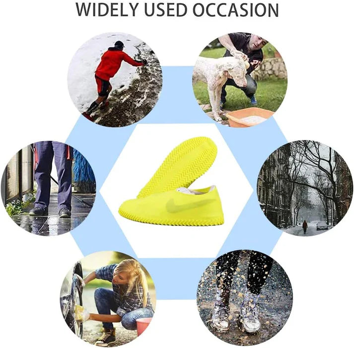 Foldable Overshoes Reusable Water Sand Rain Protective Silicone Shoe Covers for Man and Woman -